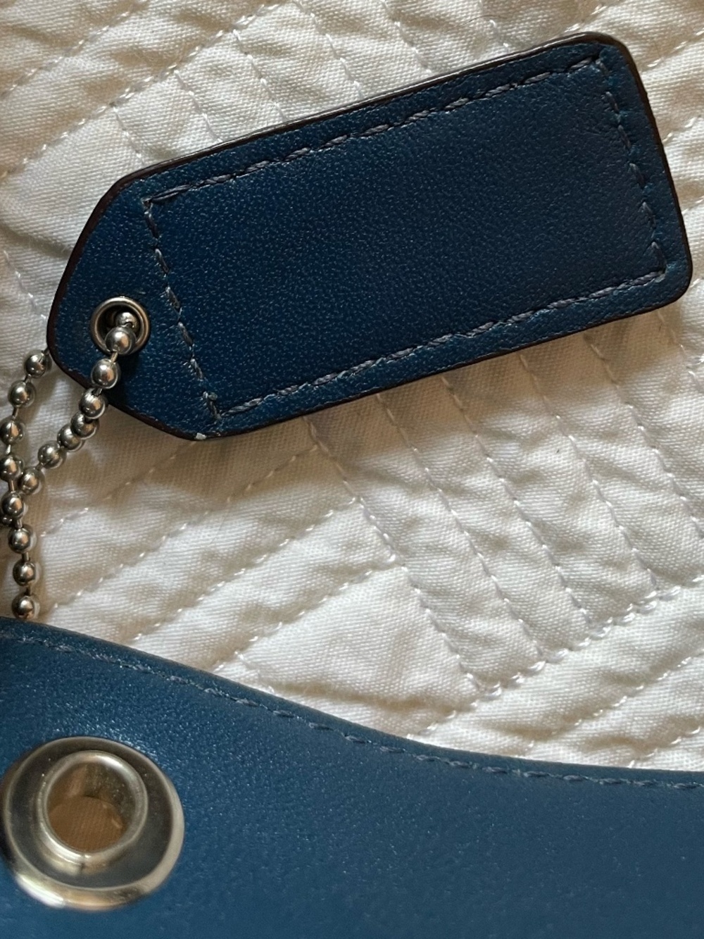 RARE Y2K Coach Vintage Soho Flap Shoulder Saddle Bag in Blue Suede No H05S-8A18 - Picture 10 of 16